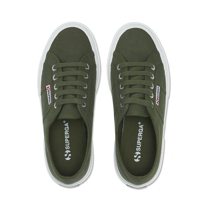 Sneakers Classiche Unisex Colore Verde con Tomaia in Cotone 4