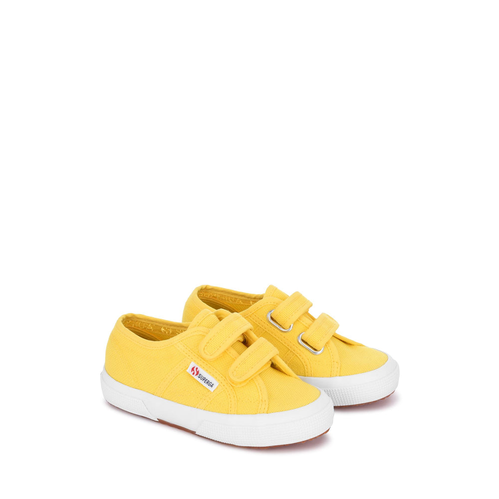 Le Superga Kid unisex 2750-COTJSTRAP CLASSIC Sneaker YELLOW RADIANT Dressed Front (jpg Rgb)	