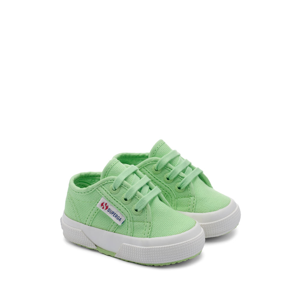 Le Superga Kid unisex 2750 BABY CLASSIC Sneaker GREEN LT-FAVORIO Dressed Front (jpg Rgb)	