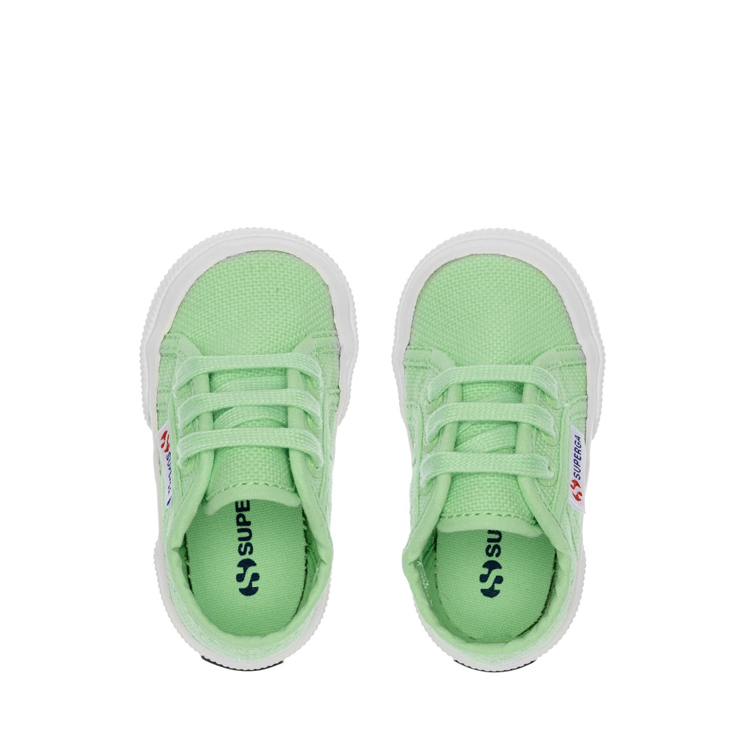Le Superga Kid unisex 2750 BABY CLASSIC Sneaker GREEN LT-FAVORIO Dressed Back (jpg Rgb)		