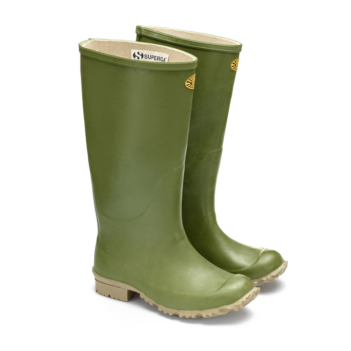 Rubber Boots Unisex 7266-GINOCCHIO PADUS High Cut OLIVE Dressed Front (jpg Rgb)	