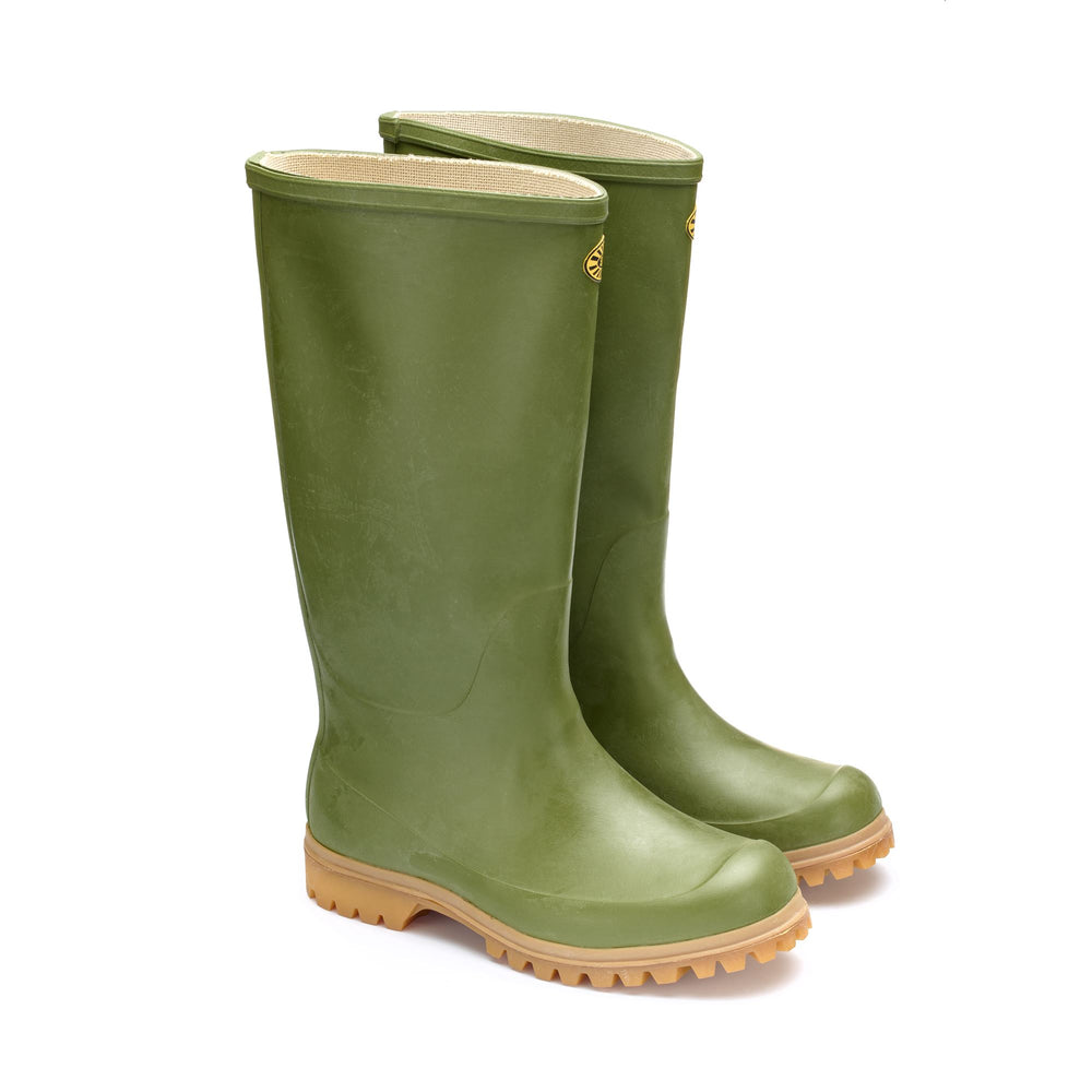Rubber Boots Unisex 7324-GINOCCHIO ALPINA High Cut OLIVE Dressed Front (jpg Rgb)	