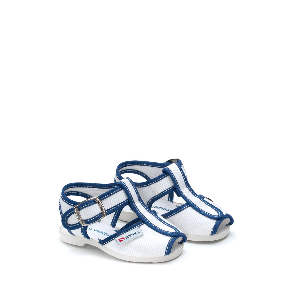 Sandals Kid unisex 1200-COTJ Sandal WHITE-BLUE ROYAL Dressed Front (jpg Rgb)	