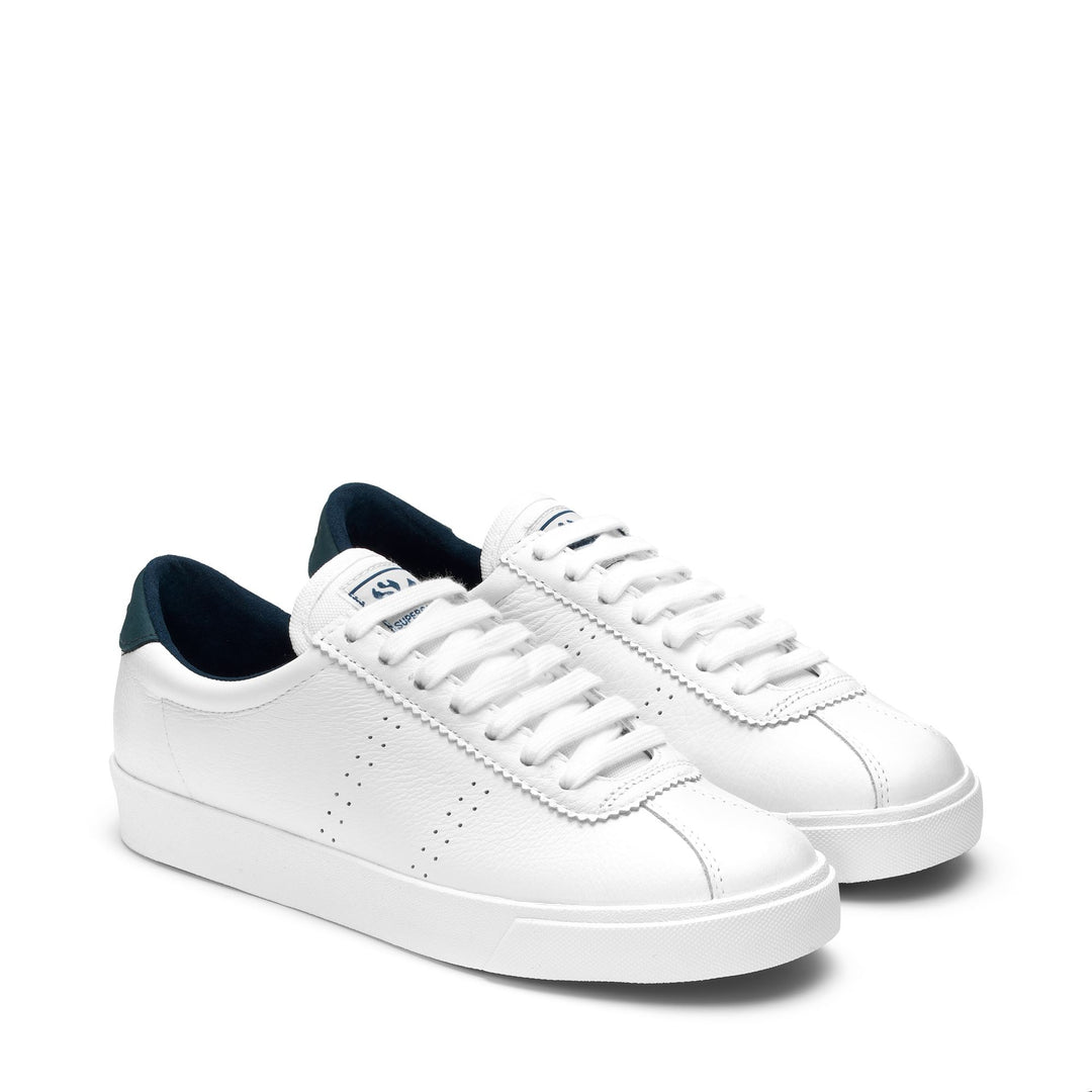 Sneakers Unisex 2843 CLUB S COMFORT LEATHER Low Cut WHITE-NAVY Dressed Front (jpg Rgb)	