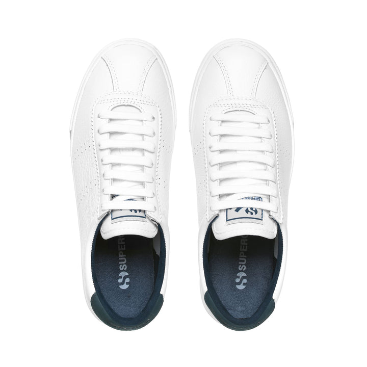 Sneakers Unisex 2843 CLUB S COMFORT LEATHER Low Cut WHITE-NAVY Dressed Back (jpg Rgb)		