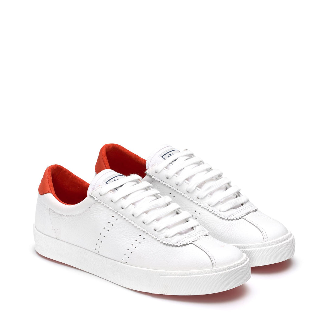 Sneakers Unisex 2843 CLUB S COMFORT LEATHER Low Cut WHITE-RED Dressed Front (jpg Rgb)	
