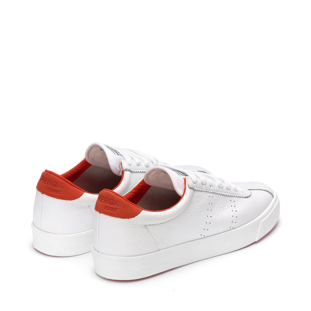 Sneakers Unisex 2843 CLUB S COMFORT LEATHER Low Cut WHITE-RED Dressed Side (jpg Rgb)		