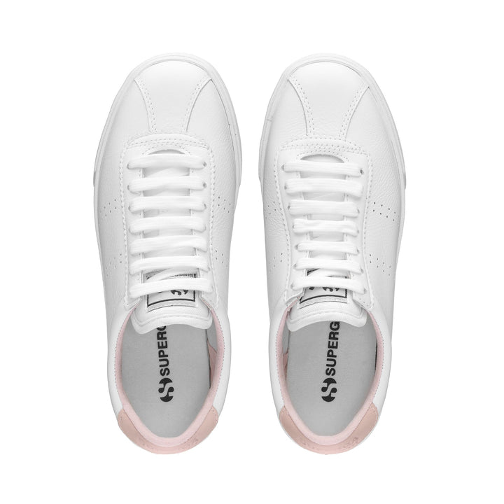 Sneakers Unisex 2843 CLUB S COMFORT LEATHER Low Cut WHITE-PINK SMOKE Dressed Back (jpg Rgb)		