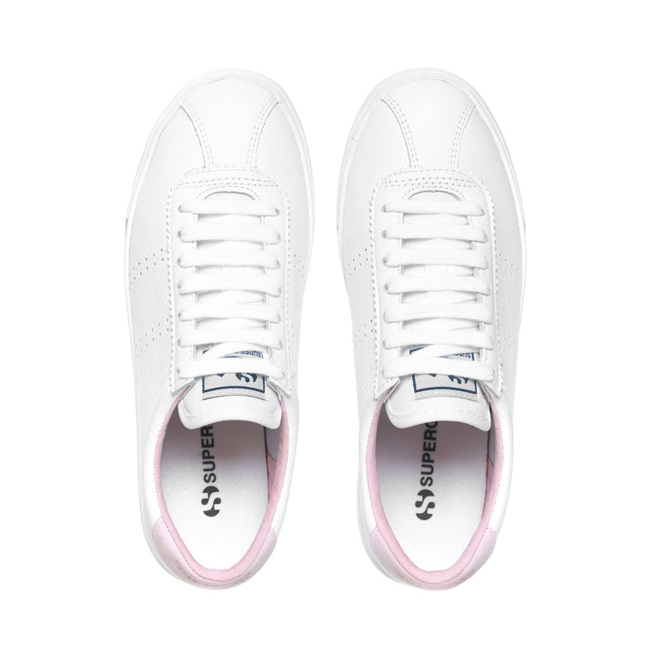 Sneakers Unisex 2843 CLUB S COMFORT LEATHER Low Cut WHITE-PINK LT Dressed Back (jpg Rgb)		