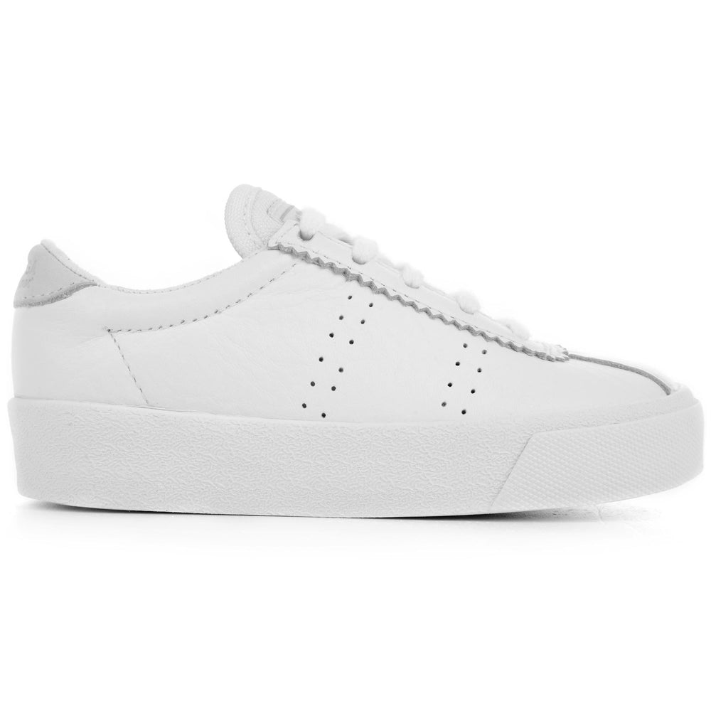 Sneakers Kid unisex 2843-CLUBS COMFLEAJ Low Cut FULL WHITE Dressed Front (jpg Rgb)	