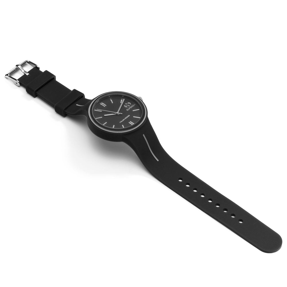 Analog Man SUPERGA LARGE OLD Wrist Watch STC026 BLACK-GREY LT Dressed Front (jpg Rgb)	