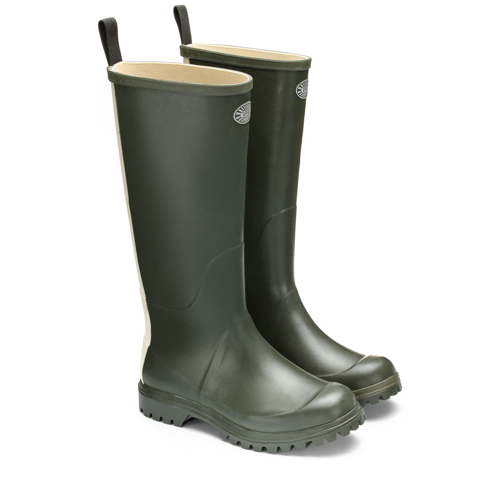Rubber Boots Unisex 799 RUBBER BOOTS LETTERING High Cut GREEN SHERWOOD Dressed Front (jpg Rgb)	