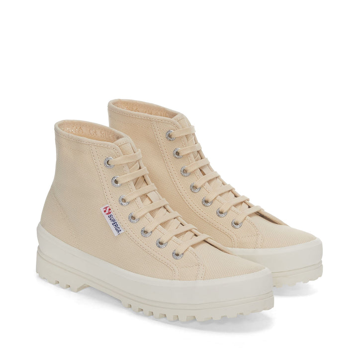 Ankle Boots Unisex 2341 ALPINA Laced BEIGE LT EGGSHELL-SILVER-F AVORIO Dressed Front (jpg Rgb)	