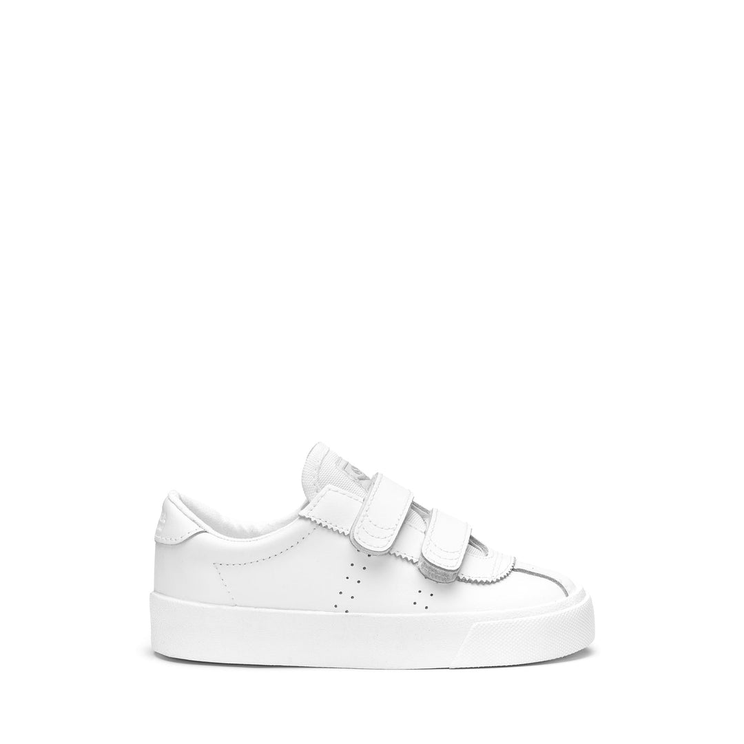 Sneakers Kid unisex 2843 KIDS CLUB S STRAPS ACTION LEATHER Low Cut TOTAL WHITE Photo (jpg Rgb)			