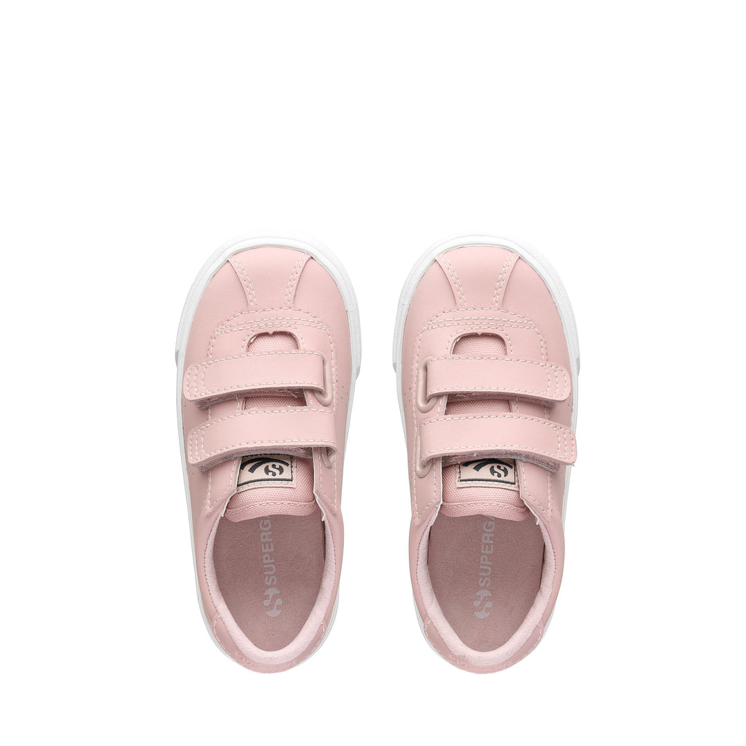 Sneakers Kid unisex 2843 KIDS CLUB S STRAPS ACTION LEATHER Low Cut PINK SMOKE Dressed Back (jpg Rgb)		