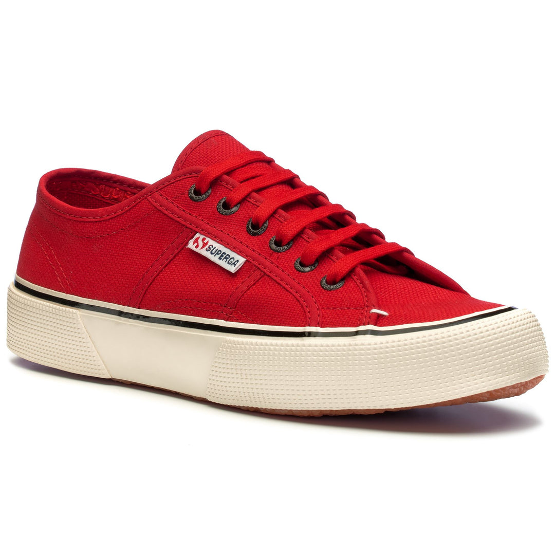 Le Superga Unisex 2490 BOLD Sneaker RED FLAME-OFF WHITE Detail Double				
