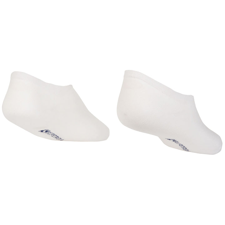 Socks Unisex COTTON NO SHOW Footsies WHITE Dressed Front (jpg Rgb)	