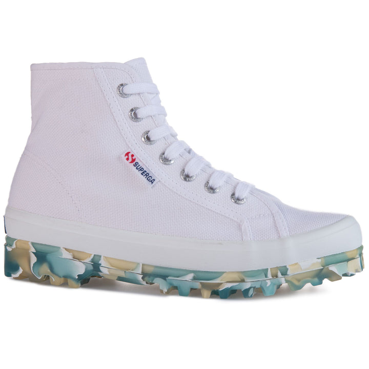 Ankle Boots Unisex 2341 ALPINA MARBLEGUM Laced WHITE-BEIGE SAND-GREEN TEAL Detail Double				