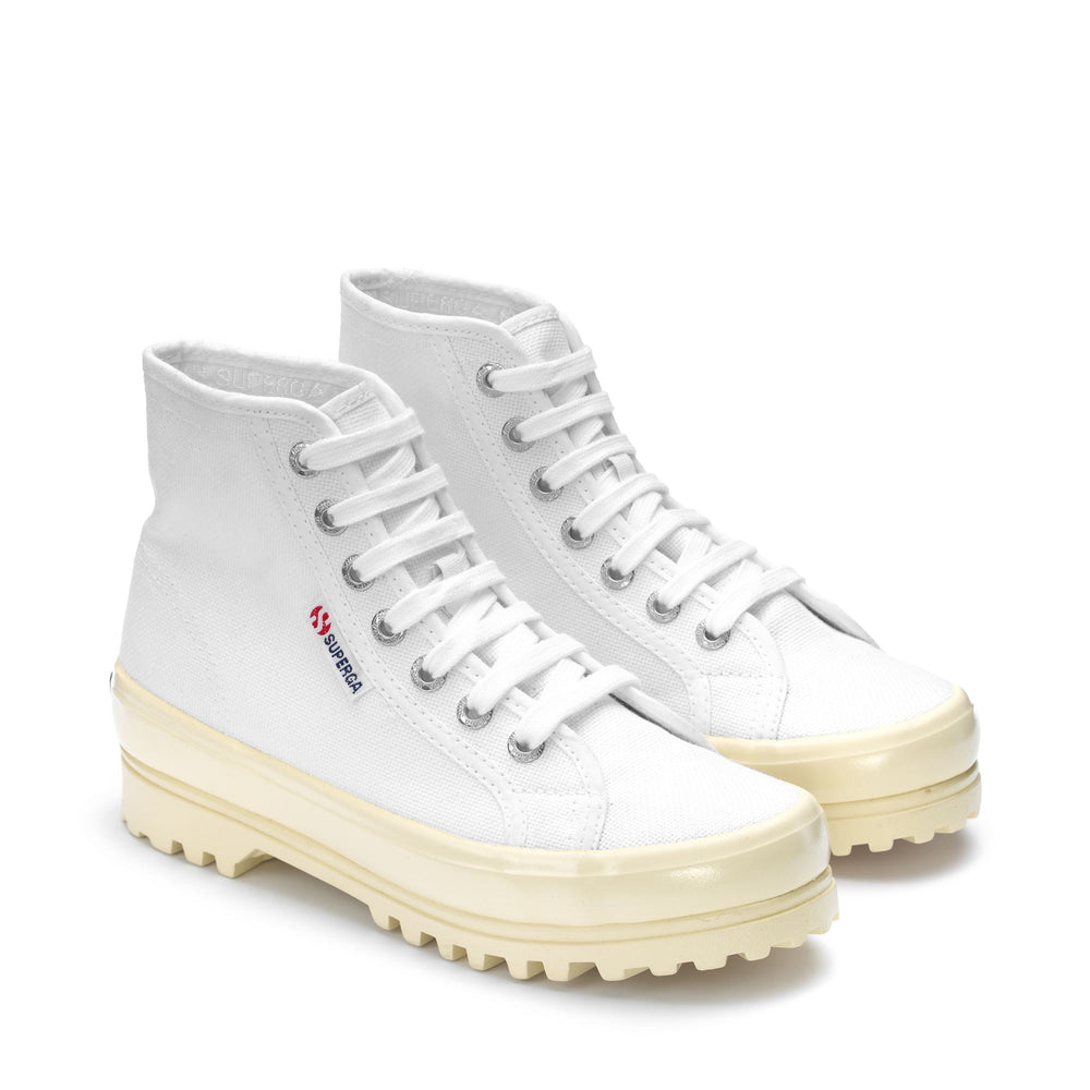 Ankle Boots Woman 2341 ALPINA SHINY GUM Laced WHITE-SHINY OFFWHITE Dressed Front (jpg Rgb)	