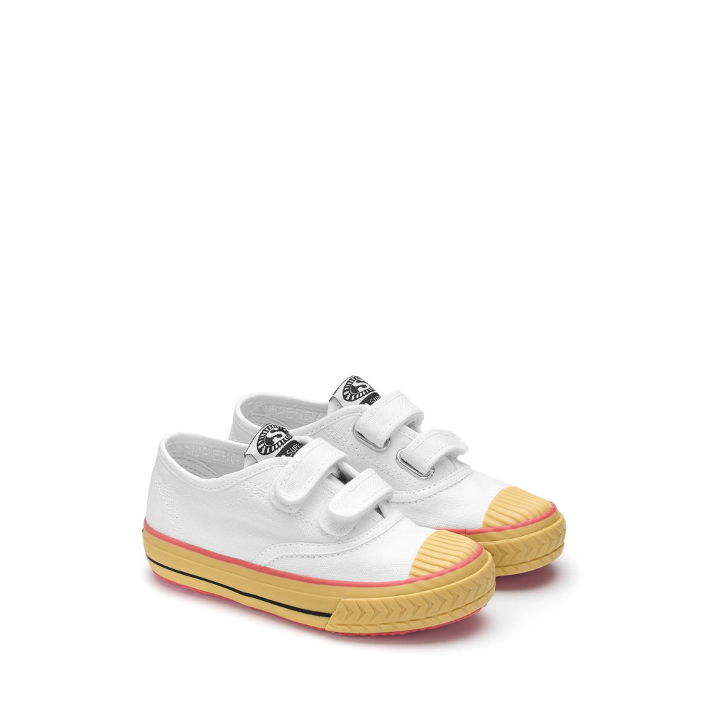 Sneakers Kid unisex 2977 KIDS COLLEGE STRAPS Low Cut WHITE Dressed Front (jpg Rgb)	