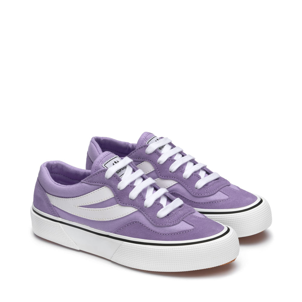 Sneakers Unisex 2941 REVOLLEY COLORBLOCK Low Cut VIOLET LILLA-WHITE Dressed Front (jpg Rgb)	