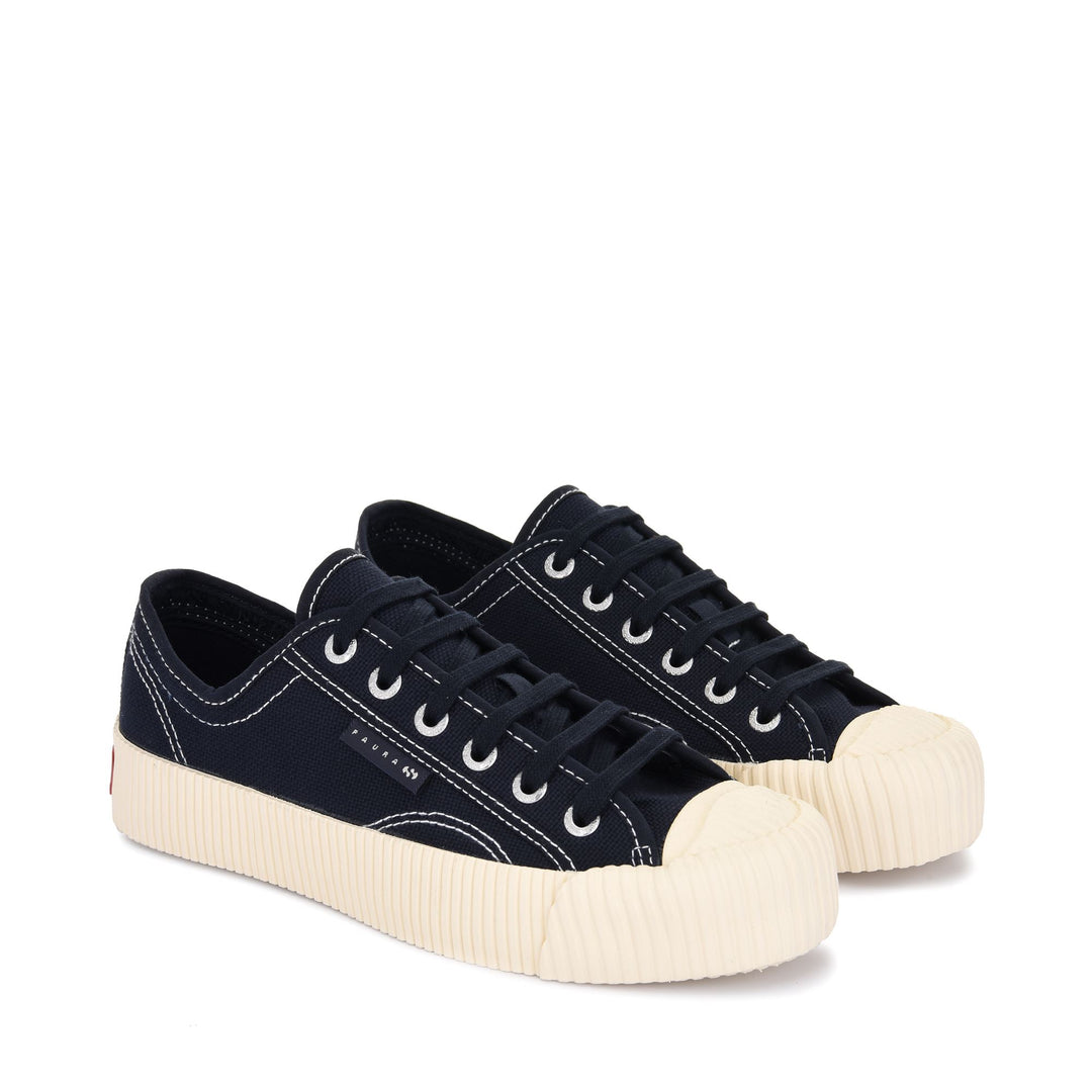 Sneakers Unisex 2482 COTTON Low Cut BLUE NAVY Dressed Front (jpg Rgb)	
