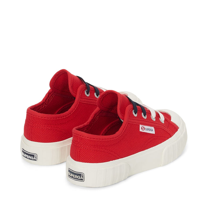 Sneakers Kid unisex 2630 KIDS STRIPE Low Cut RED-FAVORIO Dressed Side (jpg Rgb)		
