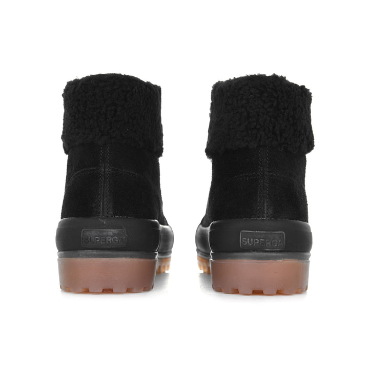 Ankle Boots Woman 2341 ALPINA SUEDE SHEARLING COLLAR Laced BLACK Detail (jpg Rgb)			