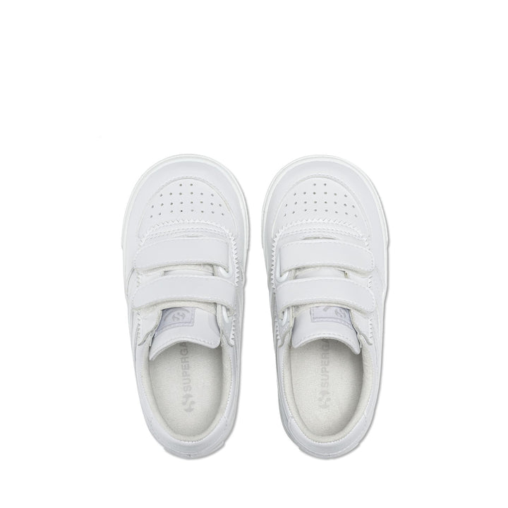 Sneakers Kid unisex 2846 KIDS SEATTLE STRAPS VEGAN MATERIAL Low Cut TOTAL WHITE Dressed Back (jpg Rgb)		