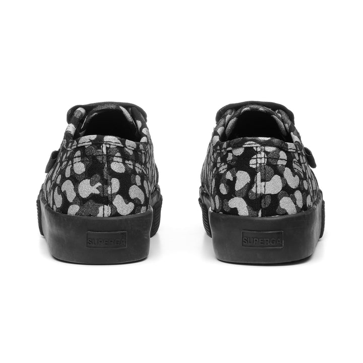 Lady Shoes Girl 2730-COTJCAMOGLITTER Wedge BLACK-CAMO SILVER-GREY GRAFITE Detail (jpg Rgb)			