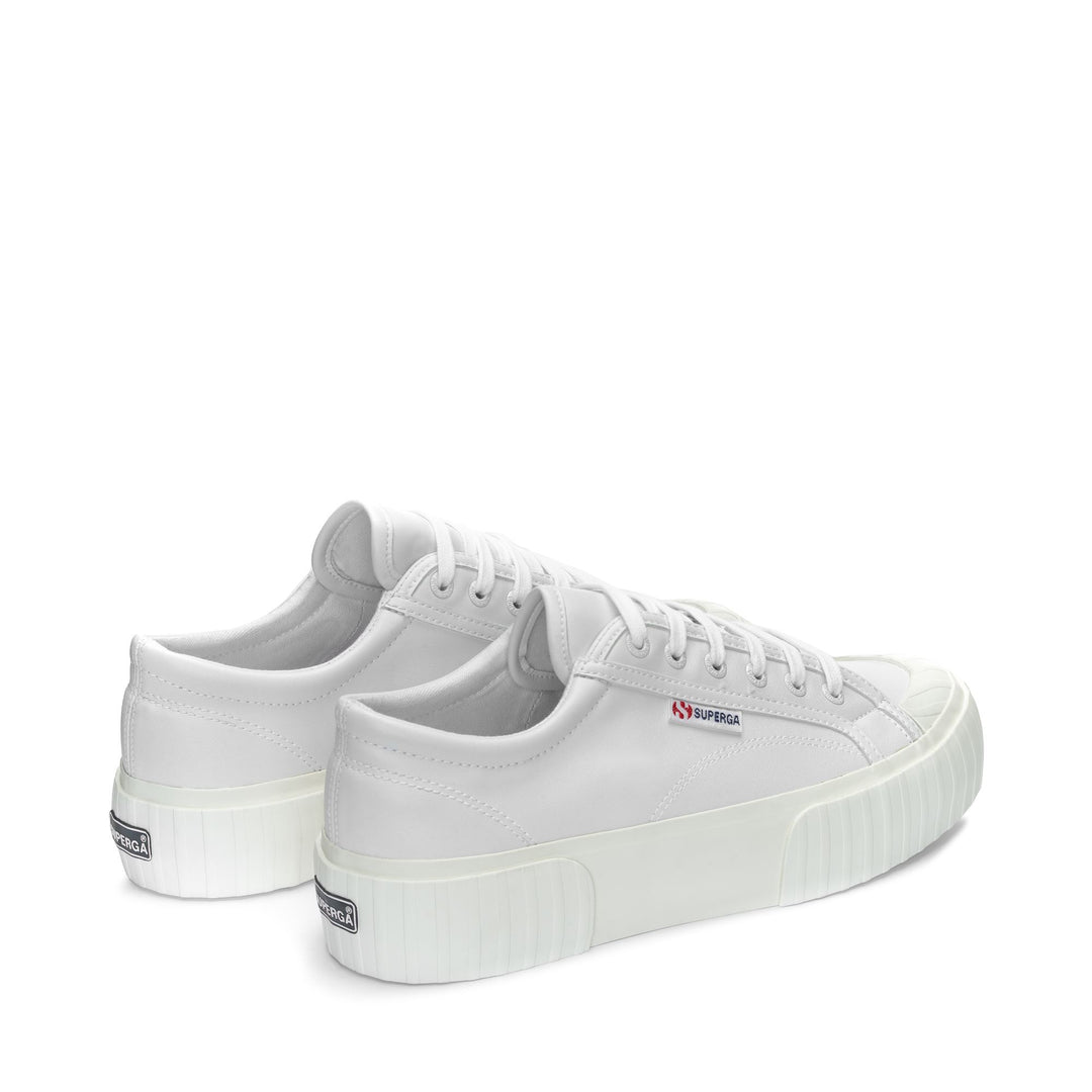 Woman's Platform Optical White Sneakers with Cotton Upper main