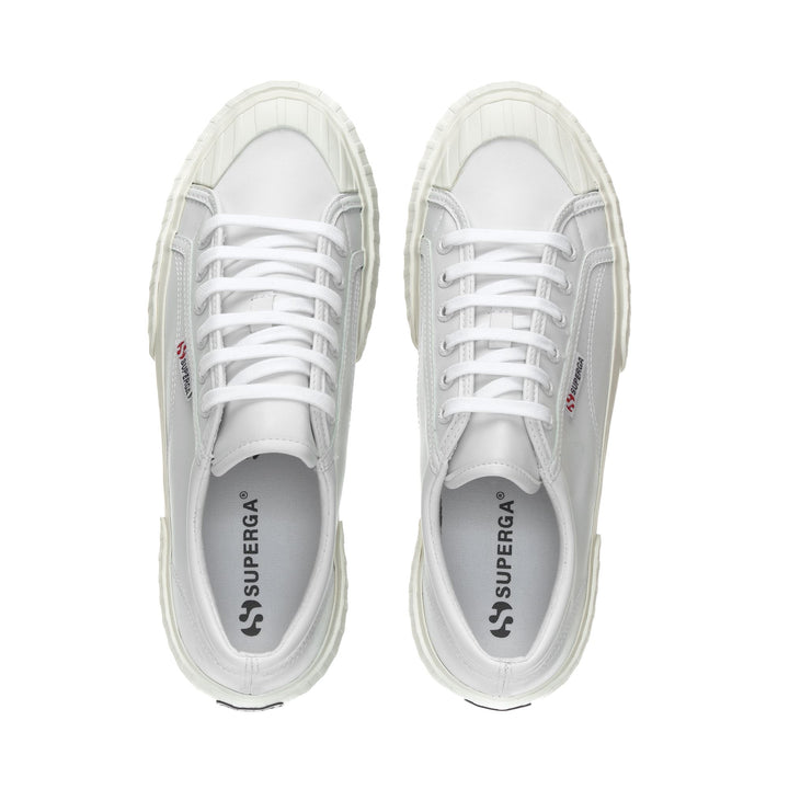 Woman's Platform Optical White Sneakers with Cotton Upper 4