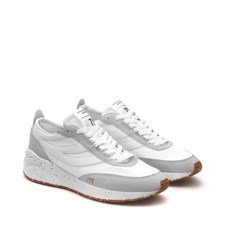 Sneakers Unisex 4089 TRAINING 9TS SLIM VEGAN MATERIAL Low Cut WHITE-WHITE AVORIO Dressed Front (jpg Rgb)	