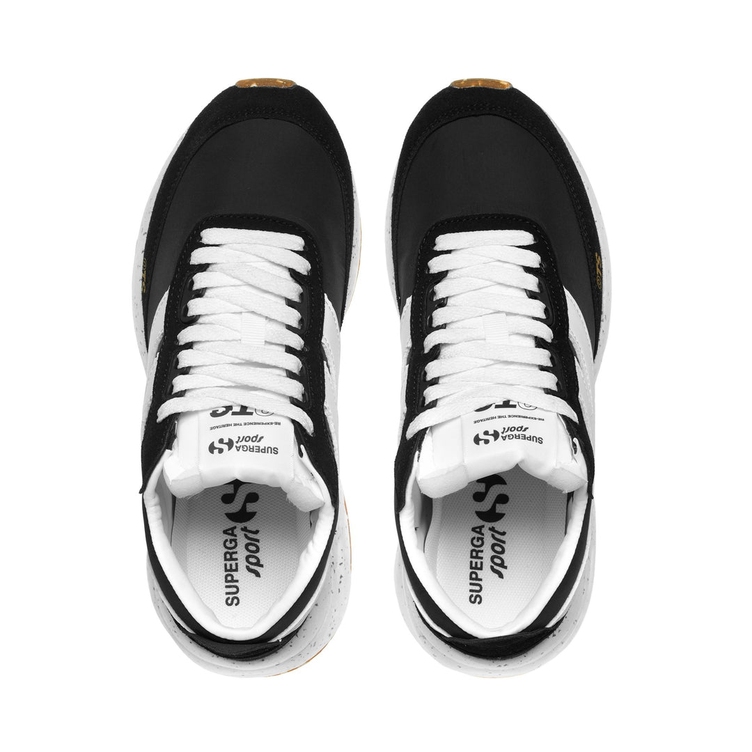 Sneakers Unisex 4089 TRAINING 9TS SLIM VEGAN MATERIAL Low Cut WHITE-BLACK Dressed Back (jpg Rgb)		