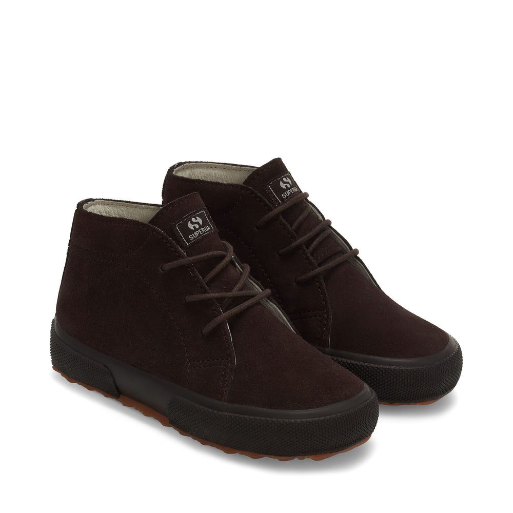 Ankle Boots Boy 2175 KIDS SUEDE Laced FULL DK CHOCOLATE Dressed Front (jpg Rgb)	