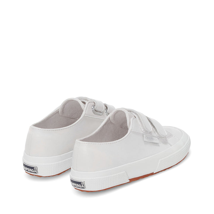 Le Superga Kid unisex 2750 KIDS STRAPS VEGAN MATERIAL Sneaker WHITE Dressed Side (jpg Rgb)		