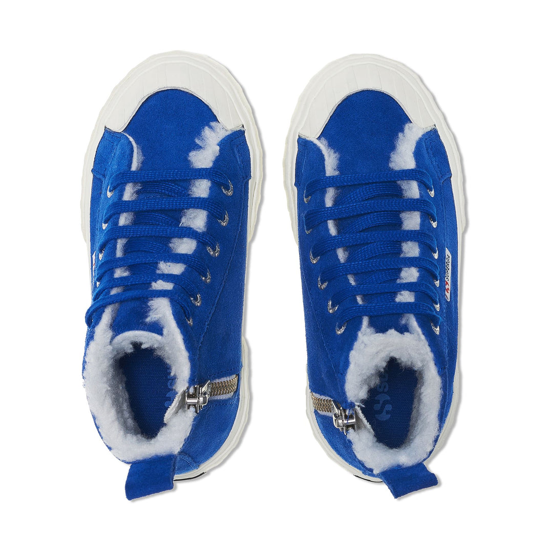 Sneakers Kid unisex 2696 KIDS STRIPE SUEDE Mid Cut BLUE ROYAL-FAVORIO Dressed Back (jpg Rgb)		