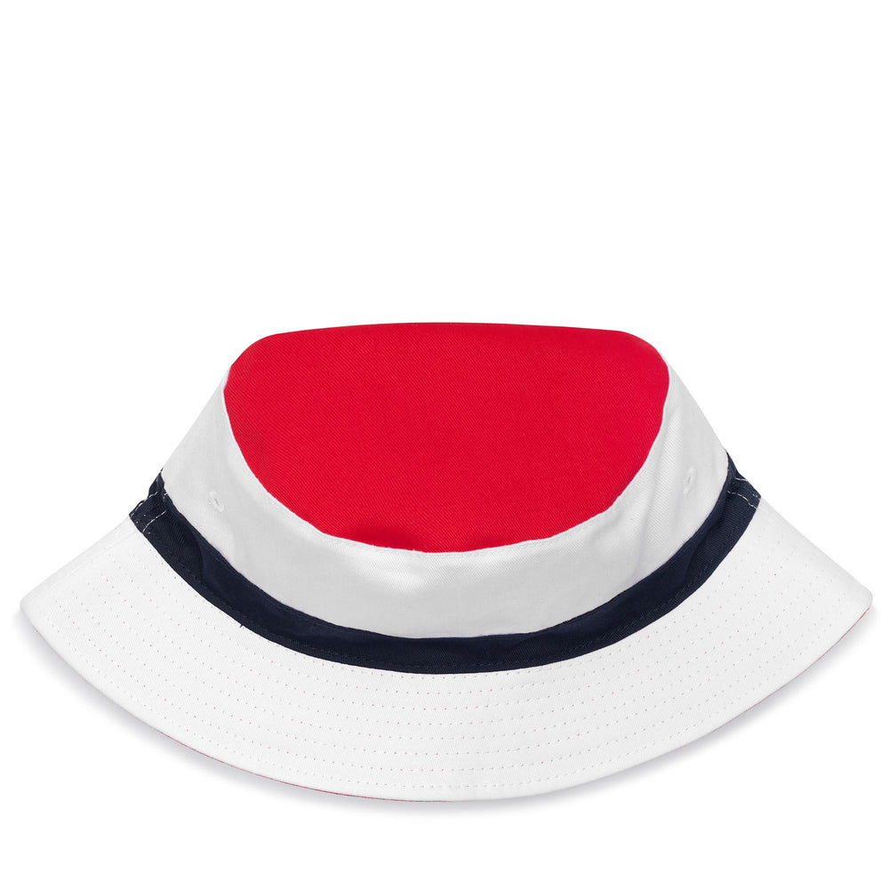 Headwear Unisex BUCKET HAT COLORBLOCK REVERSIBLE Hat WHITE-RED-NAVY Dressed Front (jpg Rgb)	