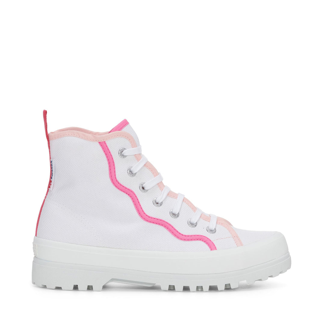 Ankle Boots Woman 2341 ALPINA CURLY BINDINGS Laced WHITE-SHADED PINK Photo (jpg Rgb)			