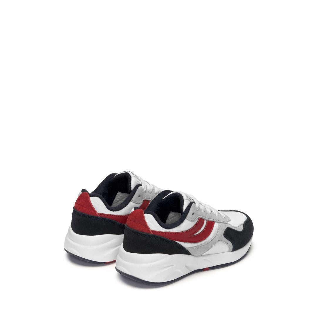 Sneakers Kid unisex 4073 KIDS TRAINING POLY SUEDE Low Cut BLUE NAVY-RED-GREY SILVER Dressed Side (jpg Rgb)		