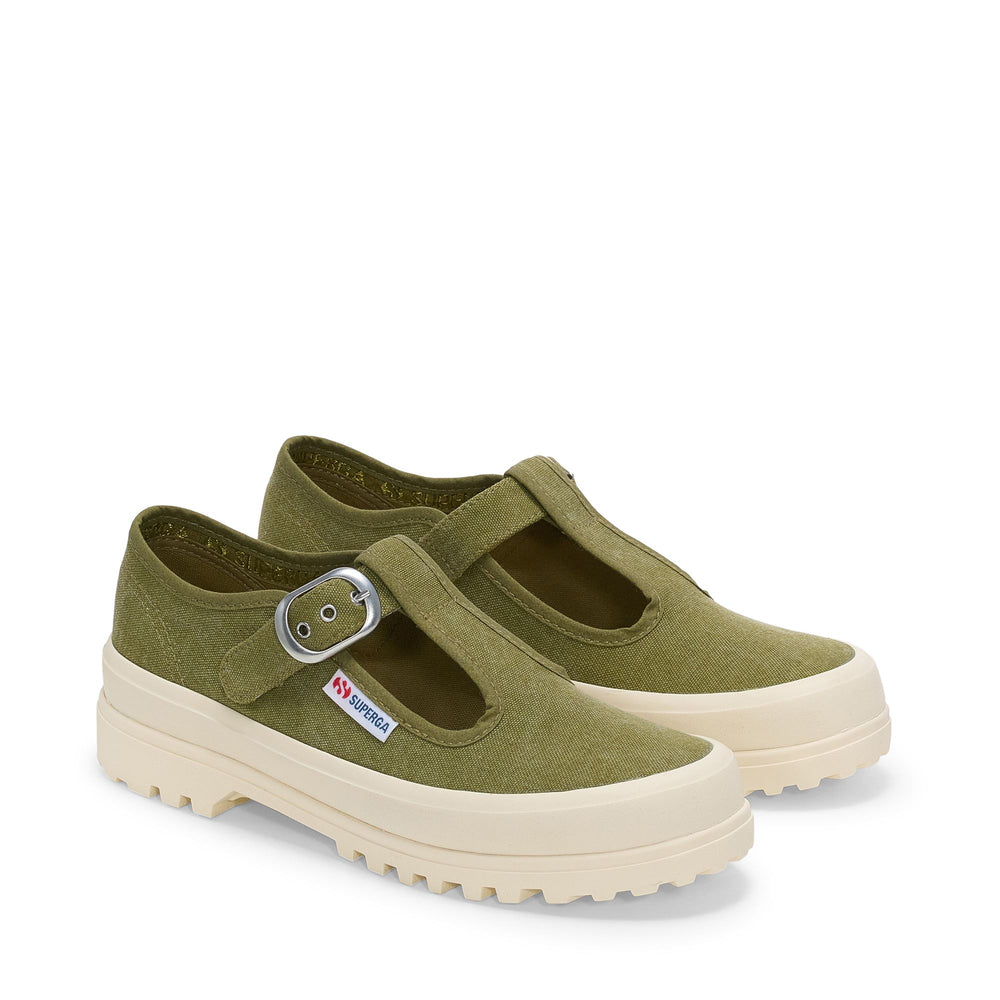 Zapatillas bajas de mujer verdes con parte superior de algodón 02