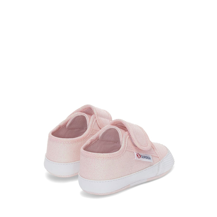 Sneakers Girl 4006 BABY STRAP LAME Low Cut PINK ISH IRIDESCENT Dressed Side (jpg Rgb)		