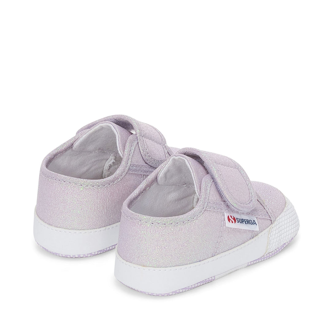 Sneakers Girl 4006 BABY STRAP LAME Low Cut PASTEL LILLA IRIDESCENT Dressed Side (jpg Rgb)		