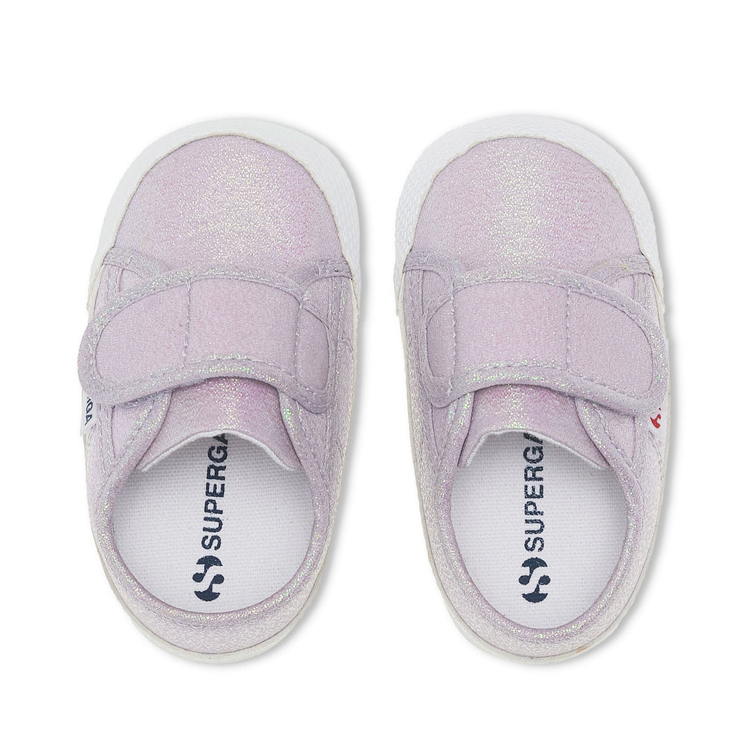 Sneakers Girl 4006 BABY STRAP LAME Low Cut PASTEL LILLA IRIDESCENT Dressed Back (jpg Rgb)		
