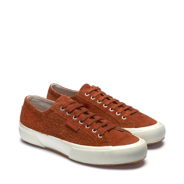 Le Superga Unisex 2750 OG HAIRY SUEDE Low Cut BROWN PIQUANT-FAVORIO Dressed Front (jpg Rgb)	