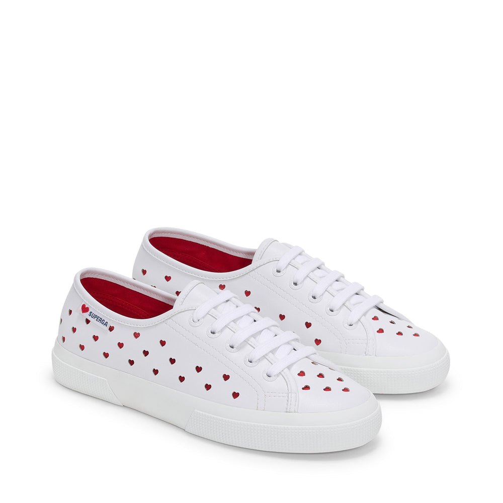 Zapatillas blancas de corte bajo para mujer con parte superior de algodón 02