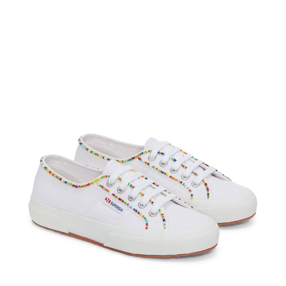 Woman's Low Cut White Sneakers with Cotton Upper 02