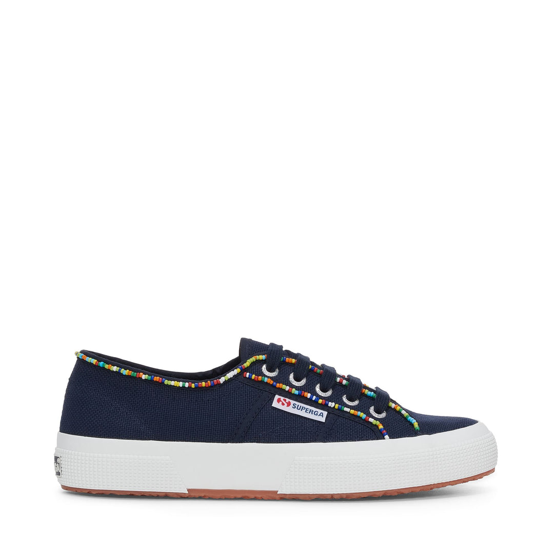 Woman's Low Cut Navy Sneakers with Cotton Upper 01