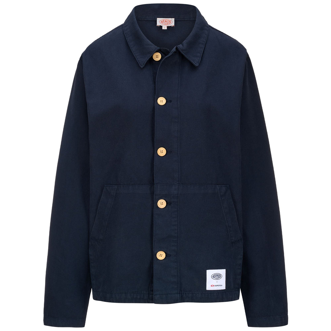 Chaqueta de mujer azul marino con parte superior de algodón 01