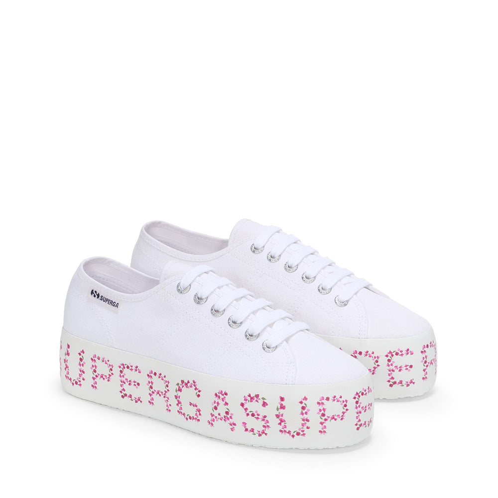 Zapatillas blancas de plataforma para mujer con parte superior de algodón 02